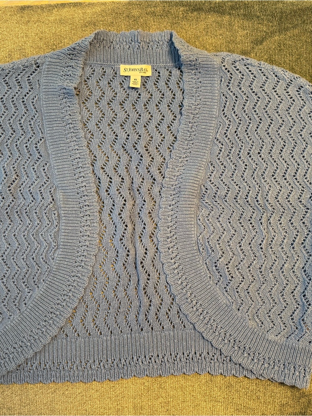 St. John's Bay Light Blue Openwork Knit Bolero Shrug